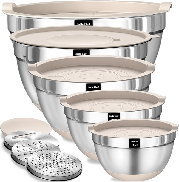 8PCS Stainless Steel Mixing Bowls Set