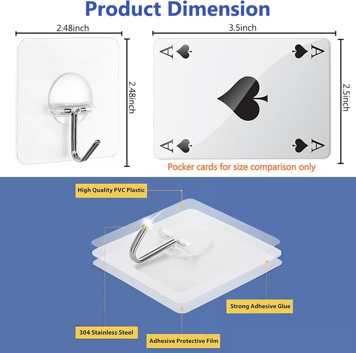Heavy Duty Adhesive Hooks – 12 Pack