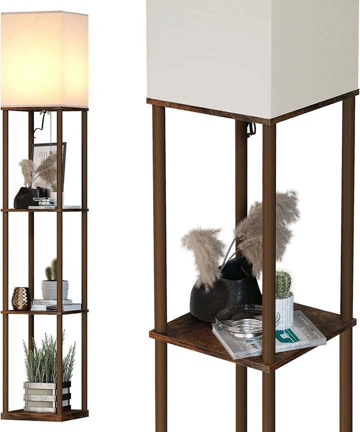 Modern Shelf Floor Lamp - Black