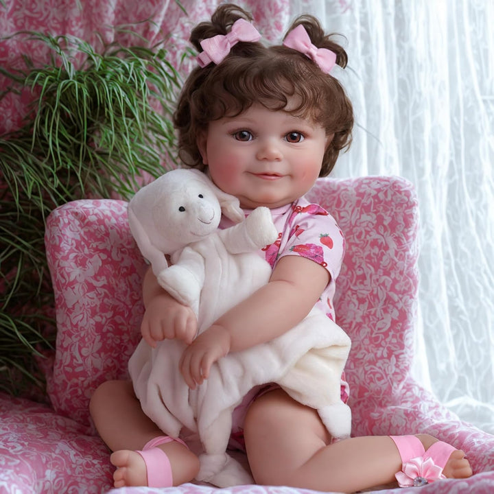 Lifelike Reborn Baby Dolls - 20Inch-Real Baby Feeling Realistic-Newborn Baby Dolls Adorable Smiling Real Life Baby Dolls with Gift Box for Kids Age 3