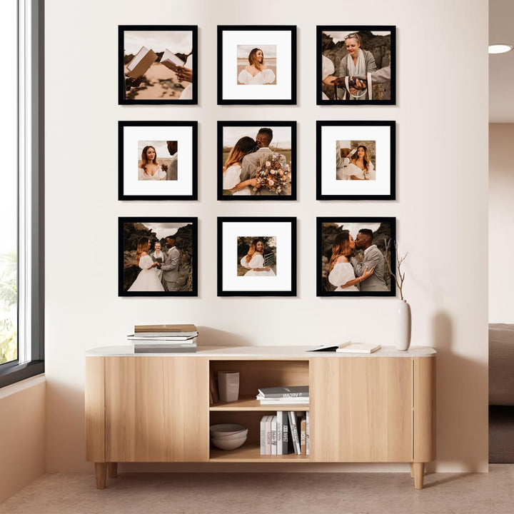 9-Pack 12x12 Picture Frames, Black