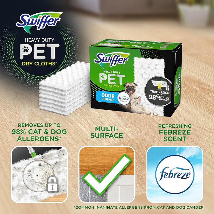 Heavy Duty Sweeper Cloths with Febreze