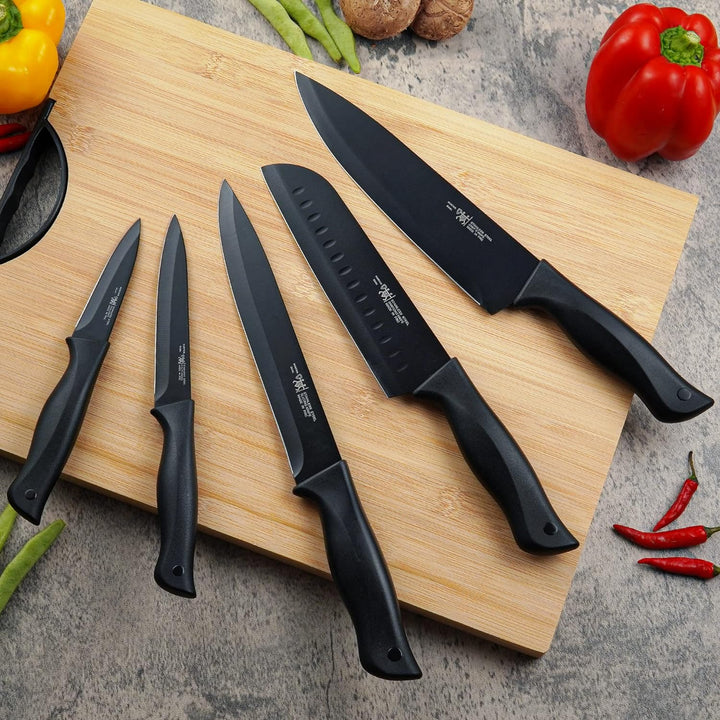 15-Pc Self-Sharpening Kitchen Set, Black