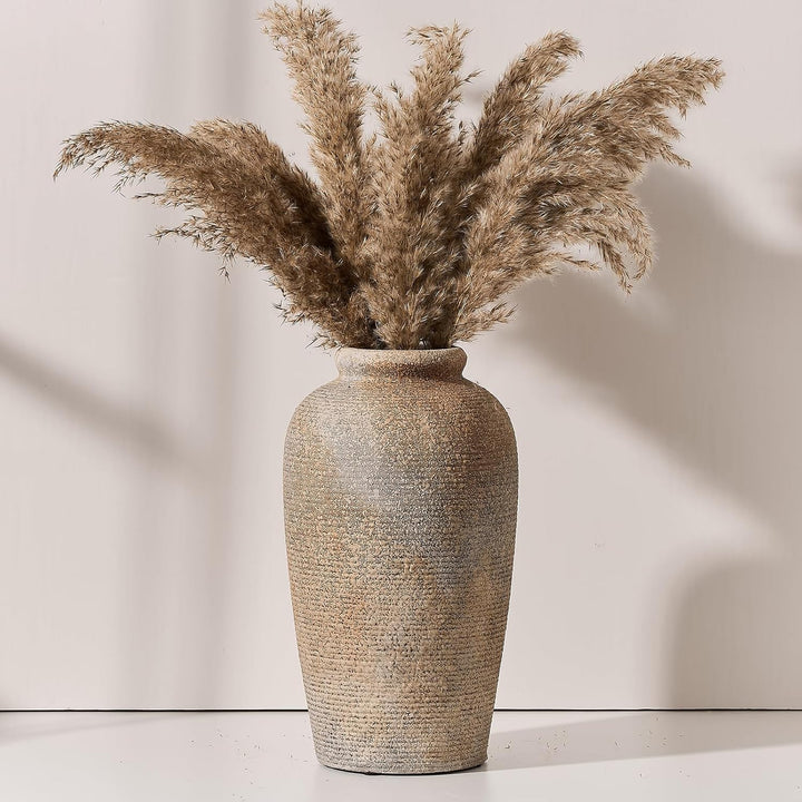 Rustic Bronze Ceramic Vase 11 Inch