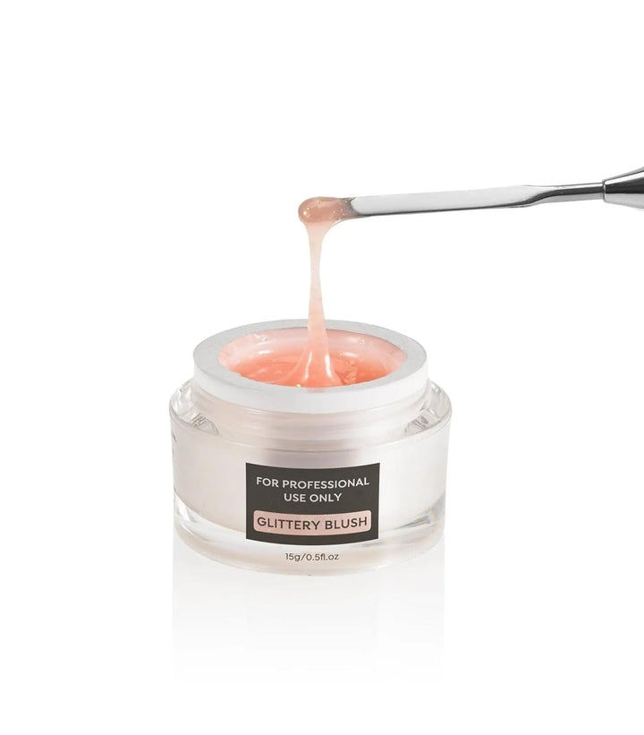 Premium Glittery Blush Nail Builder Gel