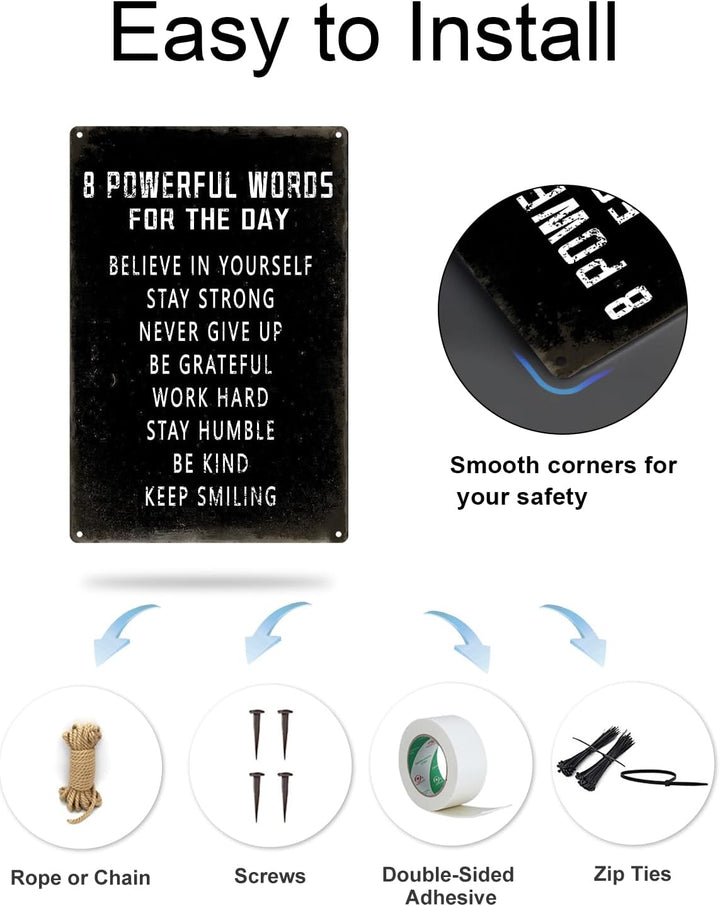 Motivational Metal Wall Sign 8x12