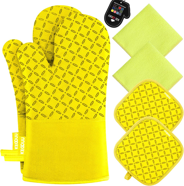 6Pcs Heat-Resistant Oven Mitts & Potholders