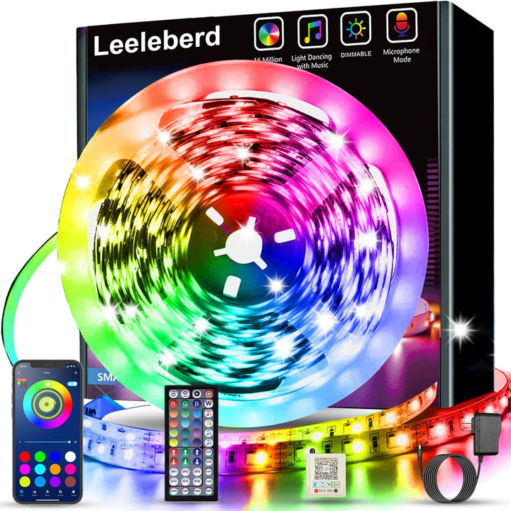 100Ft RGB LED Strip Lights - Music Sync