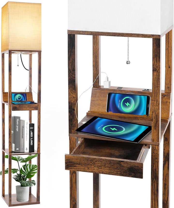 Modern Shelf Floor Lamp with Storage