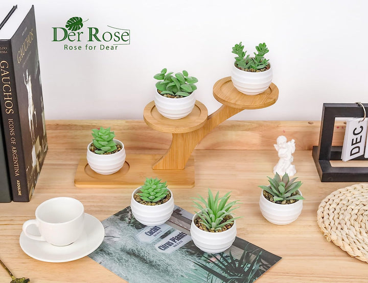 Set of 6 Mini Fake Succulents in Pots