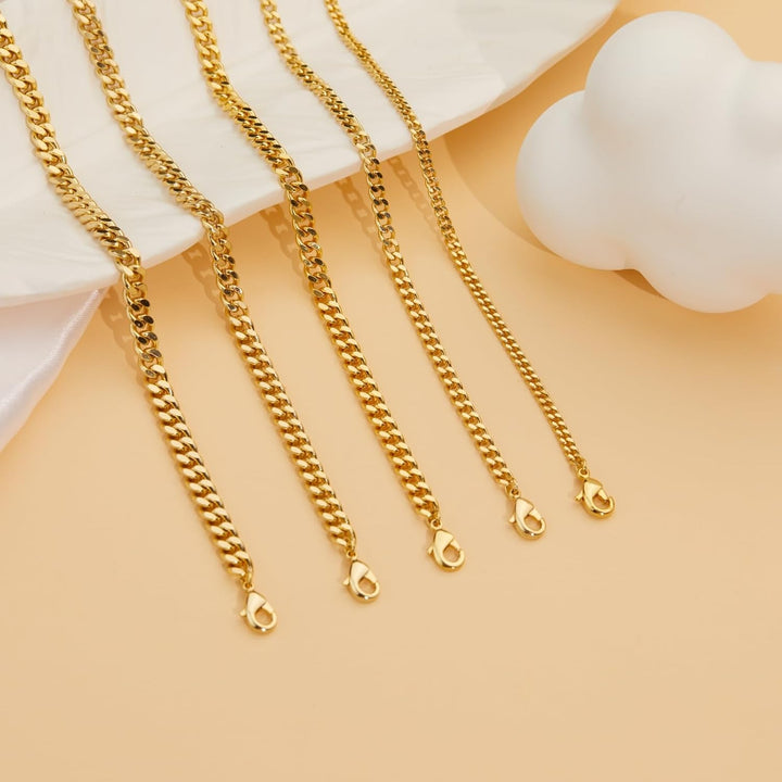 Dainty Gold Bracelet Set - Cuban, Paperclip, Herringbone