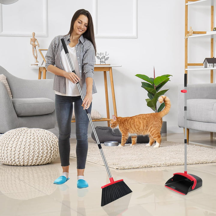 52-In Adjustable Broom & Dustpan Set
