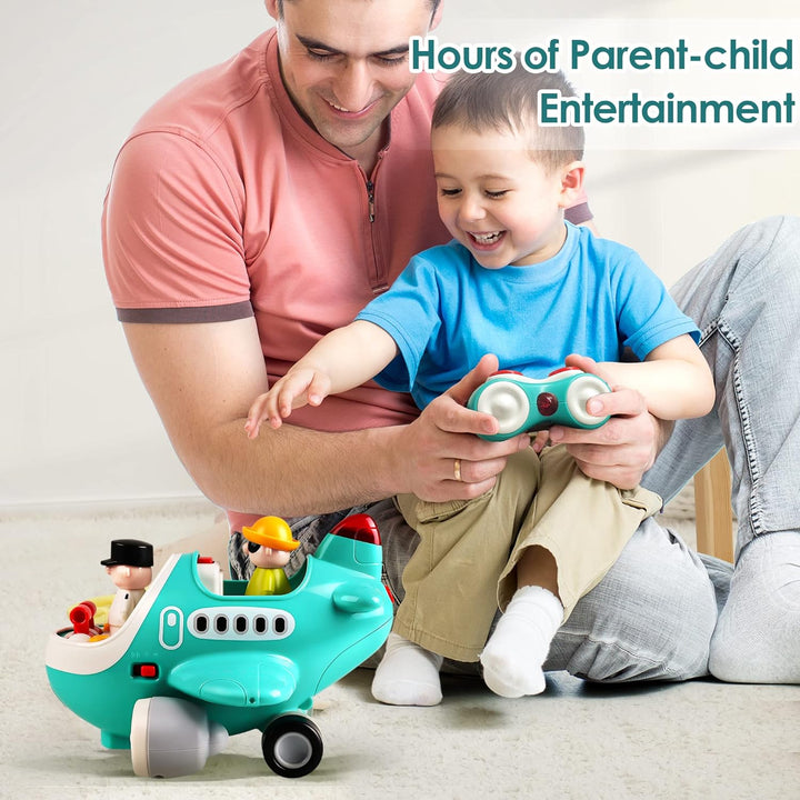 Baby Airplane Toys, Cool Remote Control Plane Toy for Toddlers 2-3, Infant Music RC Helicopter W/Light Sound, Easter Birthday Gift for 18 24 Month 2 3 4 Year Old Boy Girl Kids Children