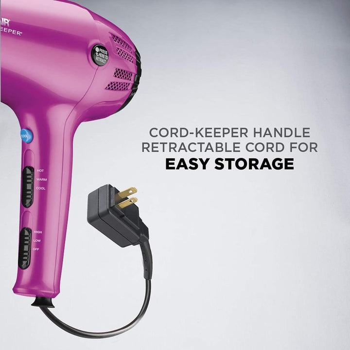1875W Pink Cord-Keeper Hair Dryer