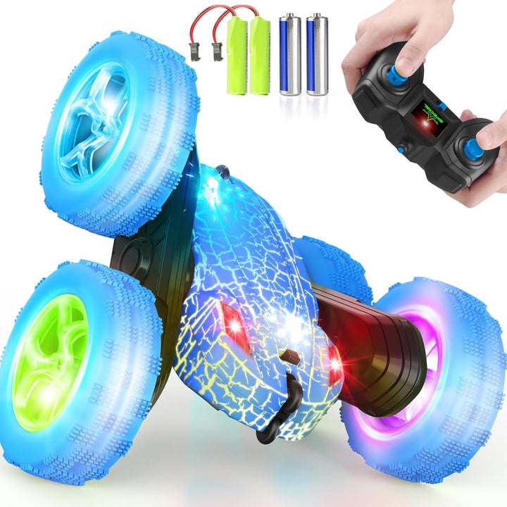 Remote Control Car, RC Cars Toys for Ages 5-7, 2.4Ghz 4WD Fast RC Car Kids Toys for Ages 8-13, Double Sided 360° Rotating Monster Truck Toys for Girls RC Truck Toy Cars for Boys