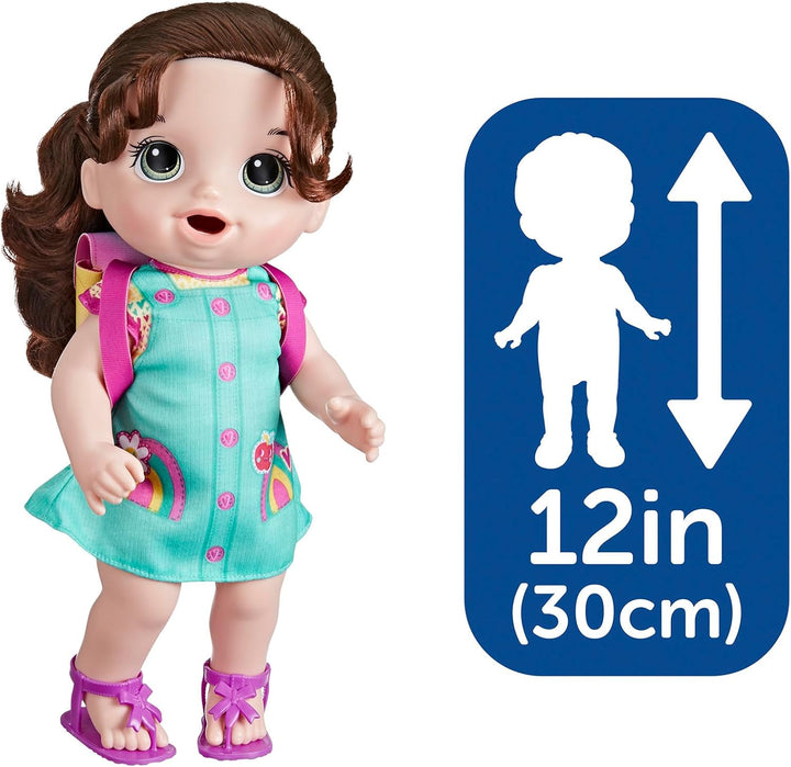 Time for School Baby Doll Set, 12 Inch, Back to School Toys for Girls & Boys, Brown Hair, Preschool Gifts for Kids, Ages 3+ ( Exclusive)