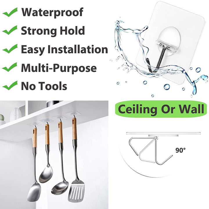 Heavy Duty Adhesive Hooks – 12 Pack