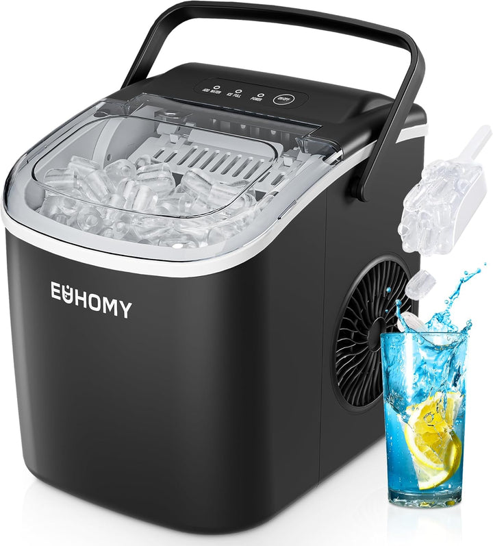Portable Ice Maker, 26Lbs/24Hrs, Black