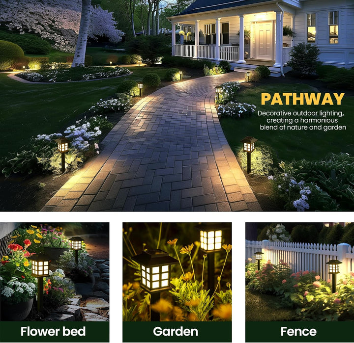 12-Pack LED Solar Outdoor Path Lights