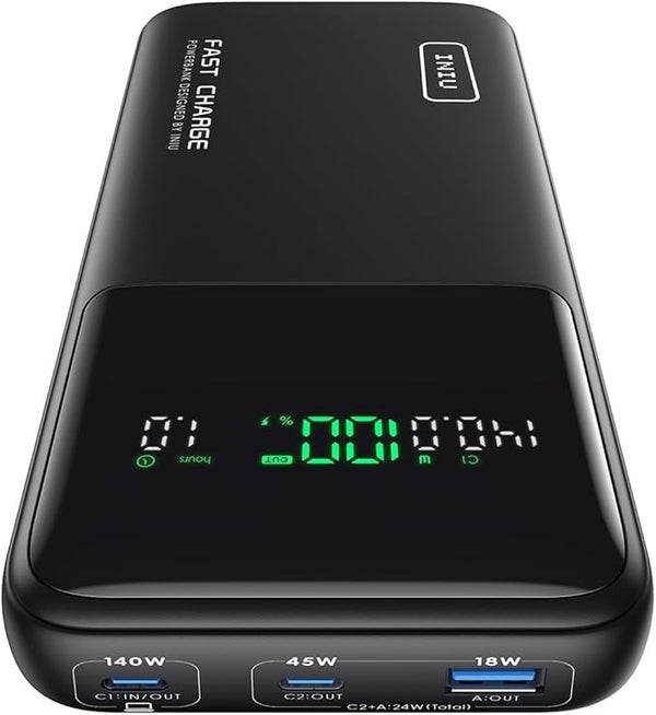 INIU 140W Power Bank, 27000mAh High Capacity Laptop Portable Charger
