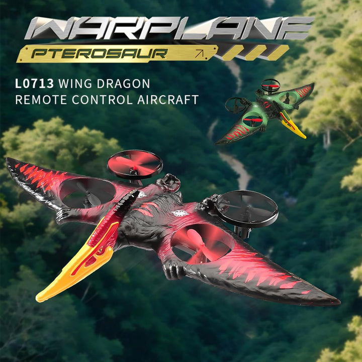 Pterodactyl Dinosaur Toys Drone for Kids,Dragon Remote Control Airplane,Flying Toys Birthday Gifts for 8-12 Year Old Boys,Rc Plane for Kids 8-12 （Red）