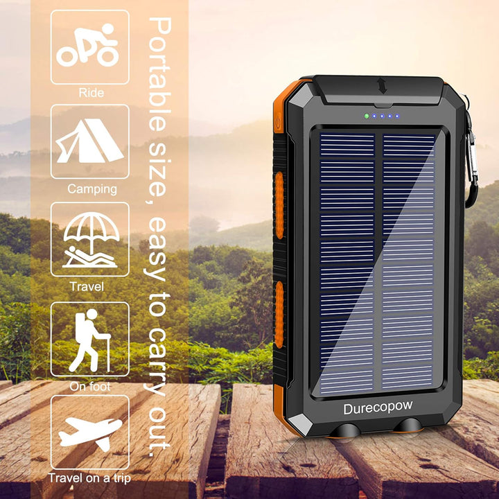 20000mAh Solar Charger Power Bank - Orange