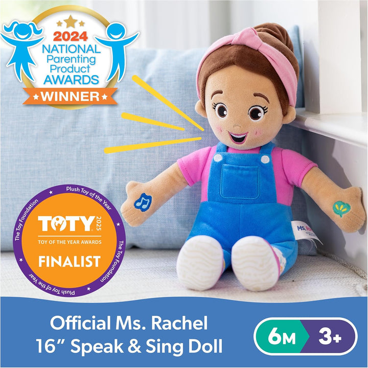 Speak & Sing Doll, 16” Tall Interactive Toy with 4 Songs & 16+ Phrases, Toddler Toys for Girls & Boys Ages 6 Months to 3+ Years