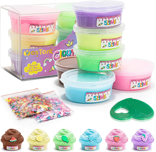 Fluffy Slime Kit for Kids - Pack of 6