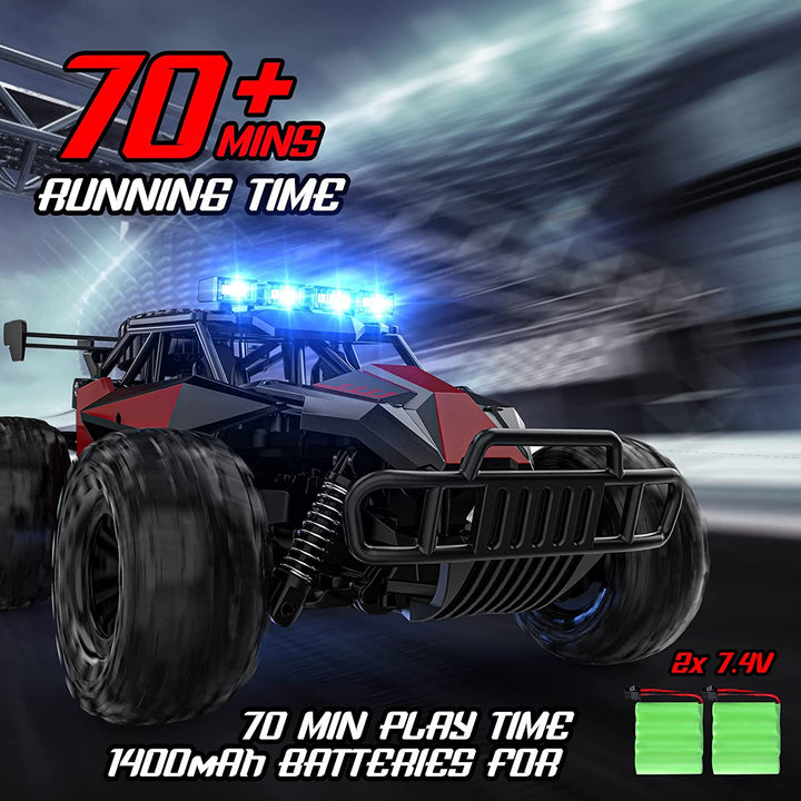 Remote Control Car, 2.4Ghz High Speed 33KM/H RC Cars Toys, 1:12 Monster RC Truck off Road with LED Headlight and Rechargeable Battery Gifts for  Boys 8-12