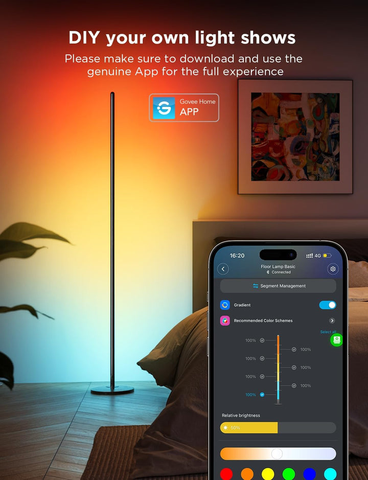 RGBIC LED Floor Lamp with Music Sync