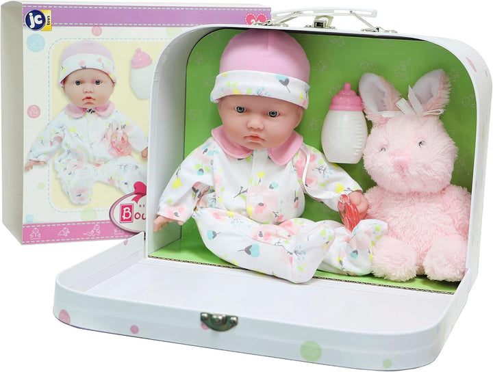 La Baby Caucasian Baby Doll Set – 11 Inch Soft Baby Doll | Washable |Removable Pink Outfit W/ Hat & Blanket | for Children 12 Months +