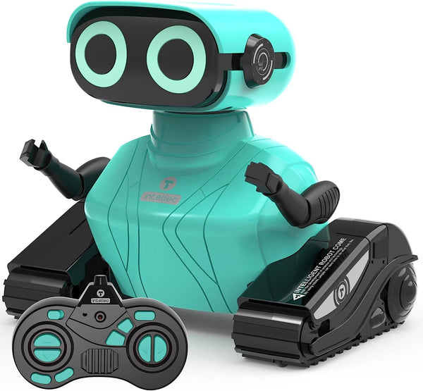 Robot Toys, Remote Control Robot Toy, RC Robots for Kids with LED Eyes, Flexible Head & Arms, Dance Moves and Music, Birthday Gifts for Boys Ages 3+ Years (Blue)