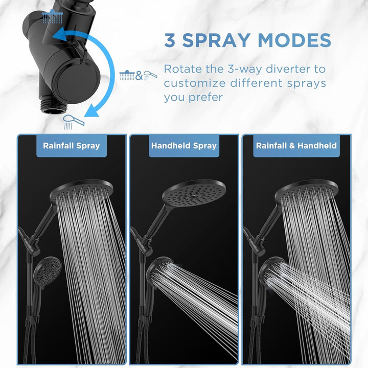 2-in-1 Dual Shower Head Combo, 10 Modes