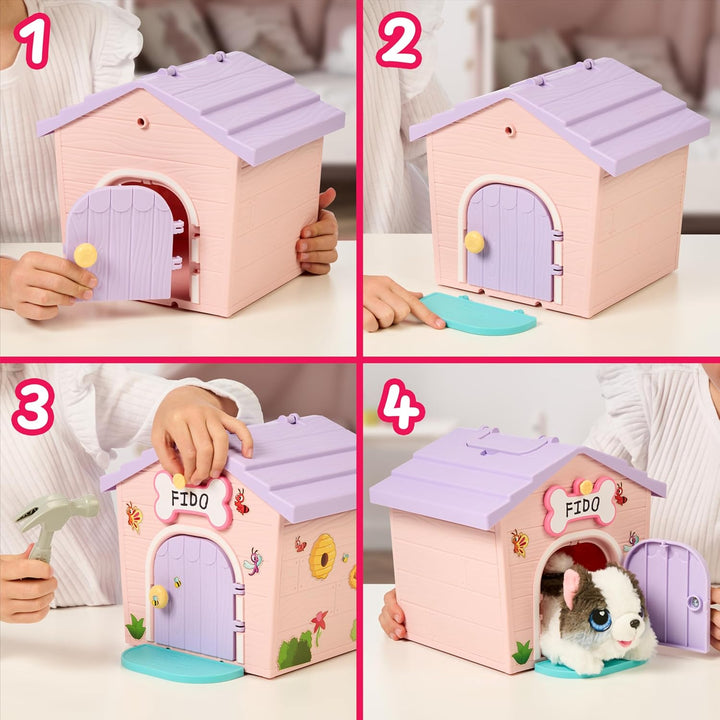My Puppy'S Home Minis - Pink & Purple Home | Plush Toy & Kennel Playset. Build Your Puppy'S Home, Name Your Puppy & Surprise! Puppy Appears! Which Puppy Will You Get? Easy Build DIY