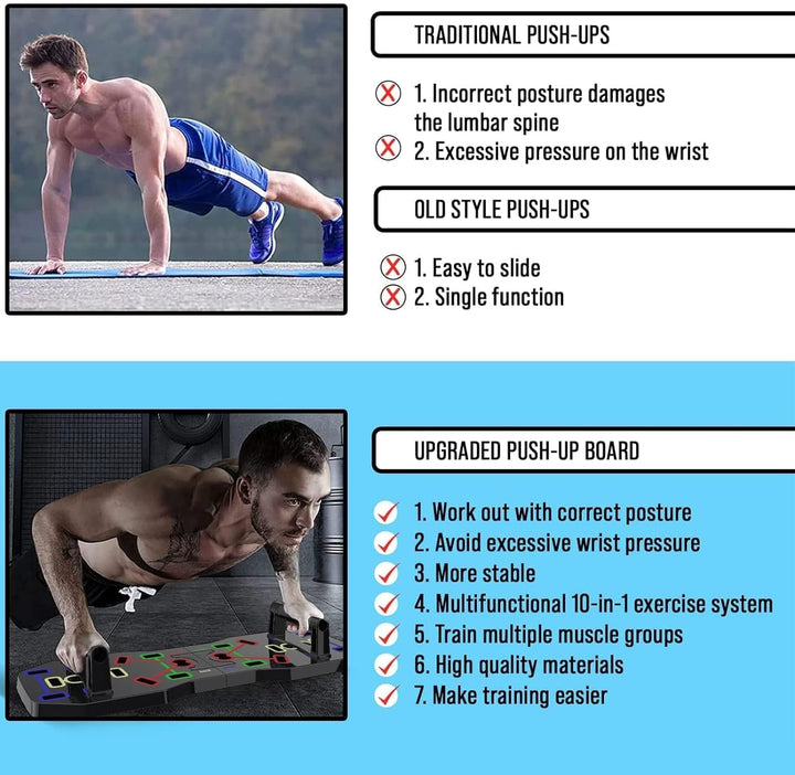 10-in-1 Foldable Push Up Board Set