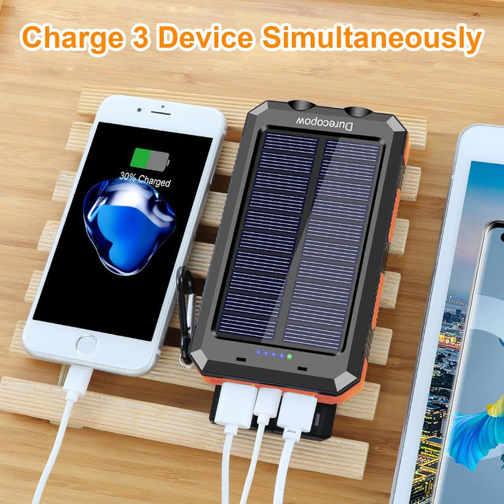 20000mAh Solar Charger Power Bank - Orange