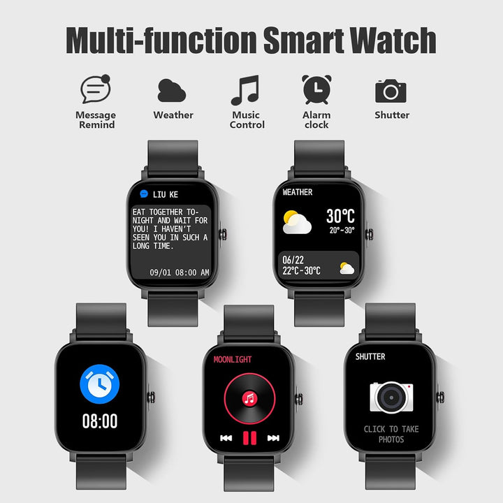 Smart Watch for Men Women Smartwatch 1.83" for   Android Phone Compatible, Fitness Tracker Watch with Pedometer, Heart Rate/Sleep Monitor, Blood Oxygen, IP68 Waterproof