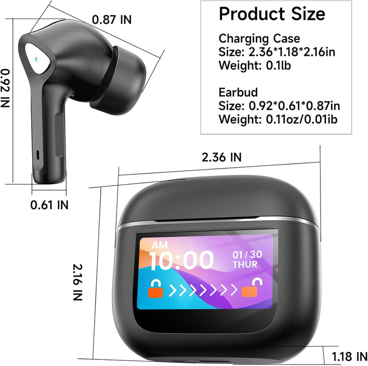 Wireless Bluetooth Earbuds with Mic & 50H Playtime