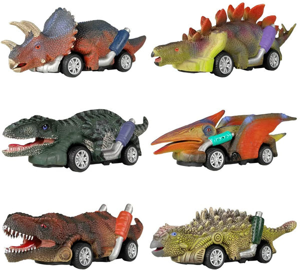 Dinosaur Toy Pull Back Cars,6 Pack Dino Toys for 3 Year Old Boys Girls and Toddlers,Boy Toys Age 3,4,5 and Up,Pull Back Toy Cars,Dinosaur Games with T-Rex