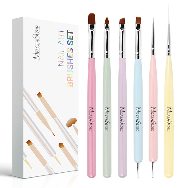6Pcs Nail Art Brush Set for DIY & Salon