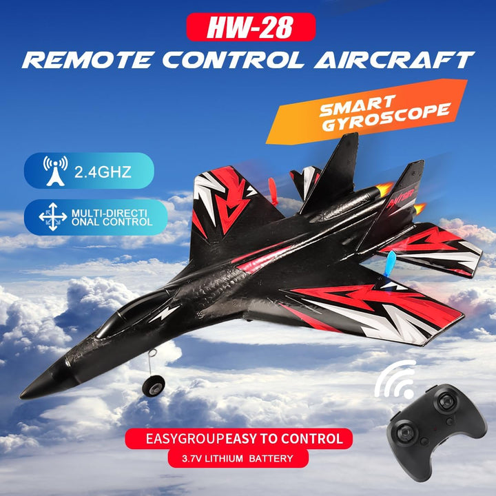 New Upgrade SU27 RC Airplane, Remote Control Fighter Toys, 2.4Ghz 6-Axis Gyro Stabilizer RTF Glider Aircraft Plane with 2 Batteries Easy to Fly Outdoor Toy for  Kids Beginners Boys