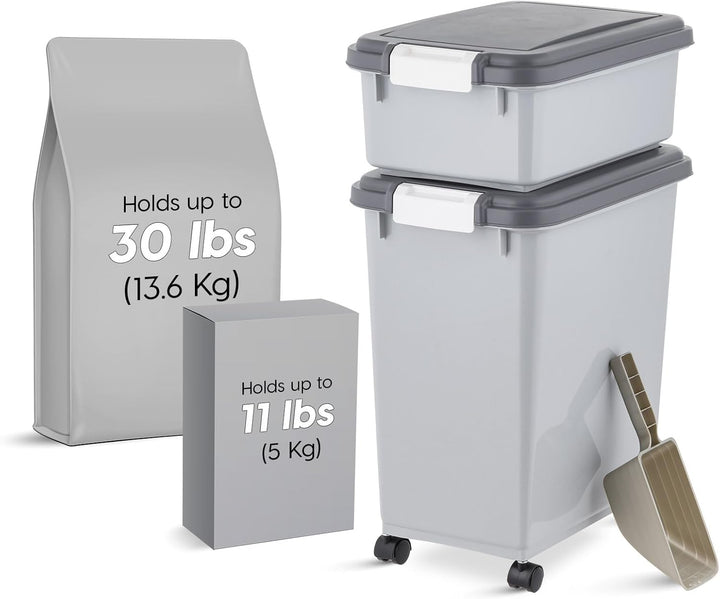 Stackable Pet Food Storage Container Set