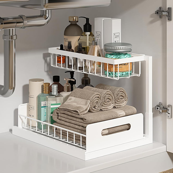 Pull Out Sink Organizer 2-Tier, Grey