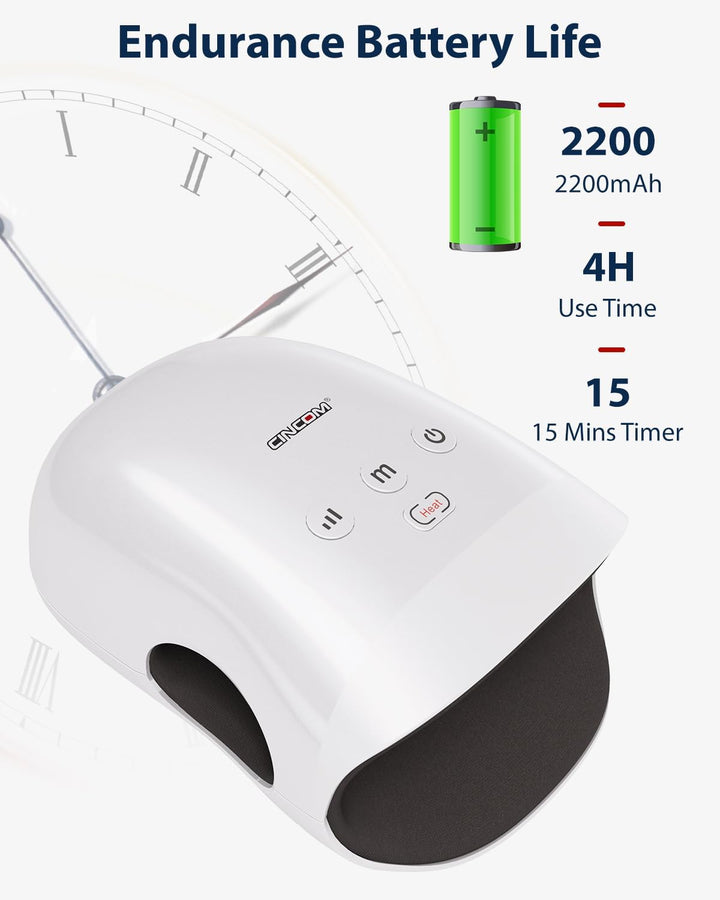 Hand Massager - Cordless Hand Massager with Heat and Compression for Arthritis and Carpal Tunnel(Fsa or HSA Eligible) (White)