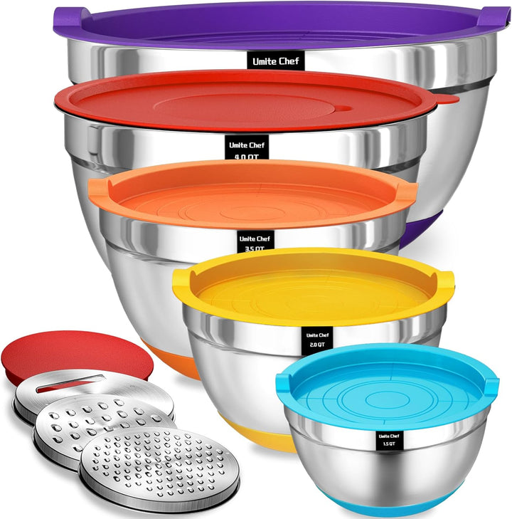 8PCS Stainless Steel Mixing Bowls Set