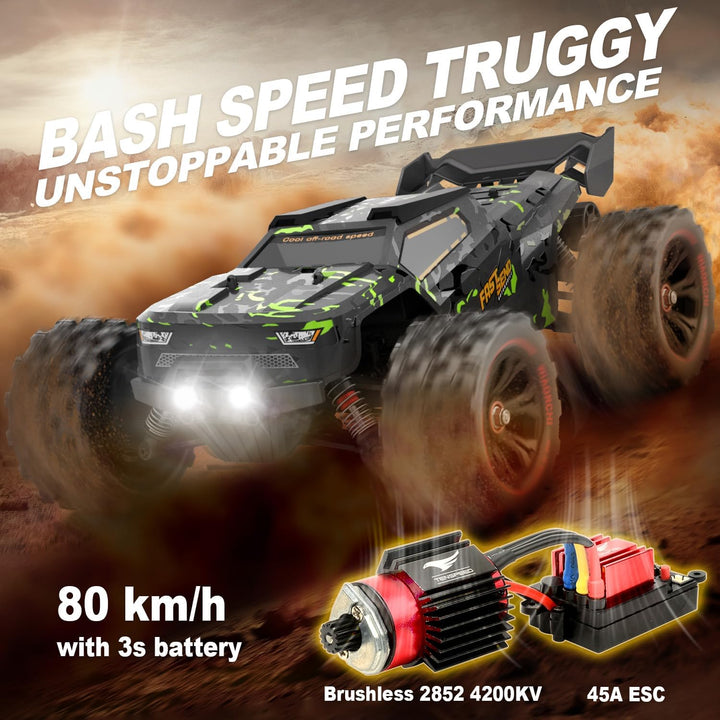 1/14 Brushless RC Cars for  Fast 50+ Mph, RC Trucks 4X4 Offroad Waterproof, Electric Powered High Speed Remote Control Car, Scary Fast Extreme RC Truggy with 3S Battery for Snow Sand