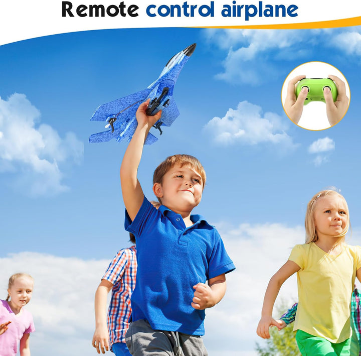 RC Plane, Remote Control Wireless Airplane Toy - RC Plane Remote Control 2CH 2.4Ghz RC Plane with Lights, Remote Control Airplanes Foam RC Fighter Airlane Jet for  Kids