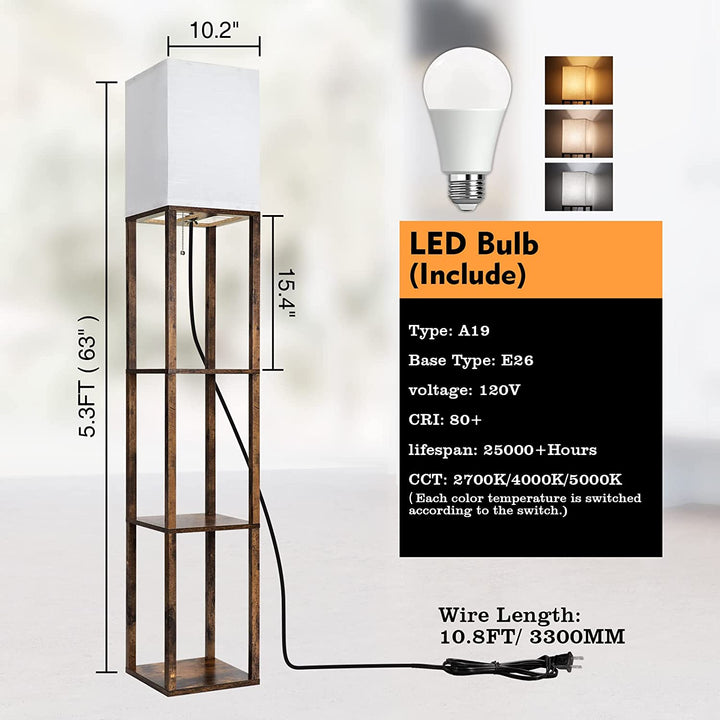 Modern Shelf Floor Lamp with Storage