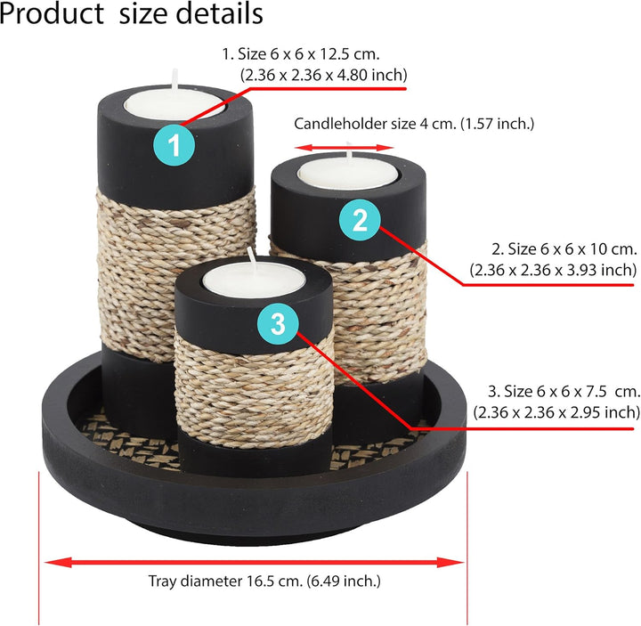 Tealight Candle Holders Set with Tray