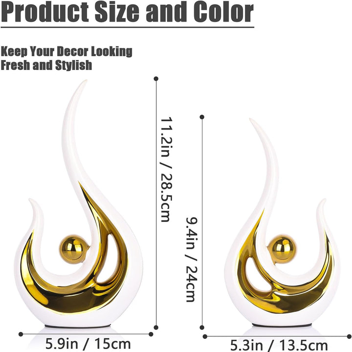 Modern White & Gold Ceramic Décor Set